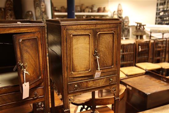 A pair of George III style mahogany bedside cupboards, W.1ft 2.75in.